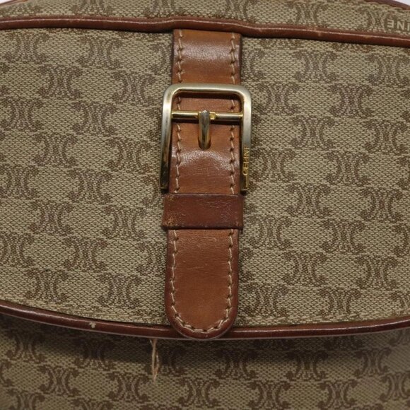 CELINE Macadam Canvas Shoulder Bag Beige Gold Auth BA1996 - Picture 13 of 16